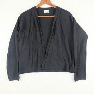 United Colors Of Benetton Sweater Womens Large Black Lambswool Lightweight Open